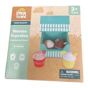 Little Town, ALDI Wooden Cupcakes In Wooden Box, Make Believe